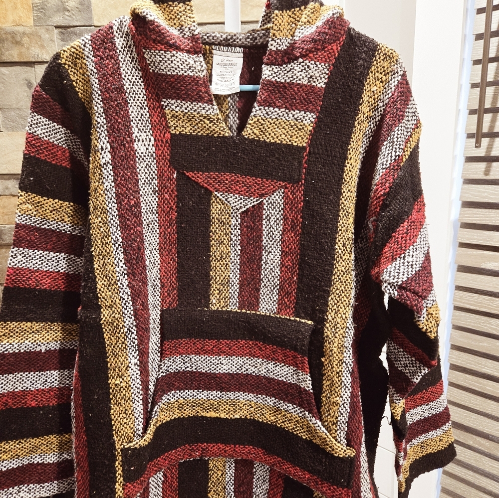 Striped Saddleblanket in Red, Brown, White and Yellow